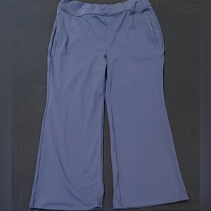 Halara Women's Wide-Leg Flat Front Polyester Blue Pants Size 12 Petite